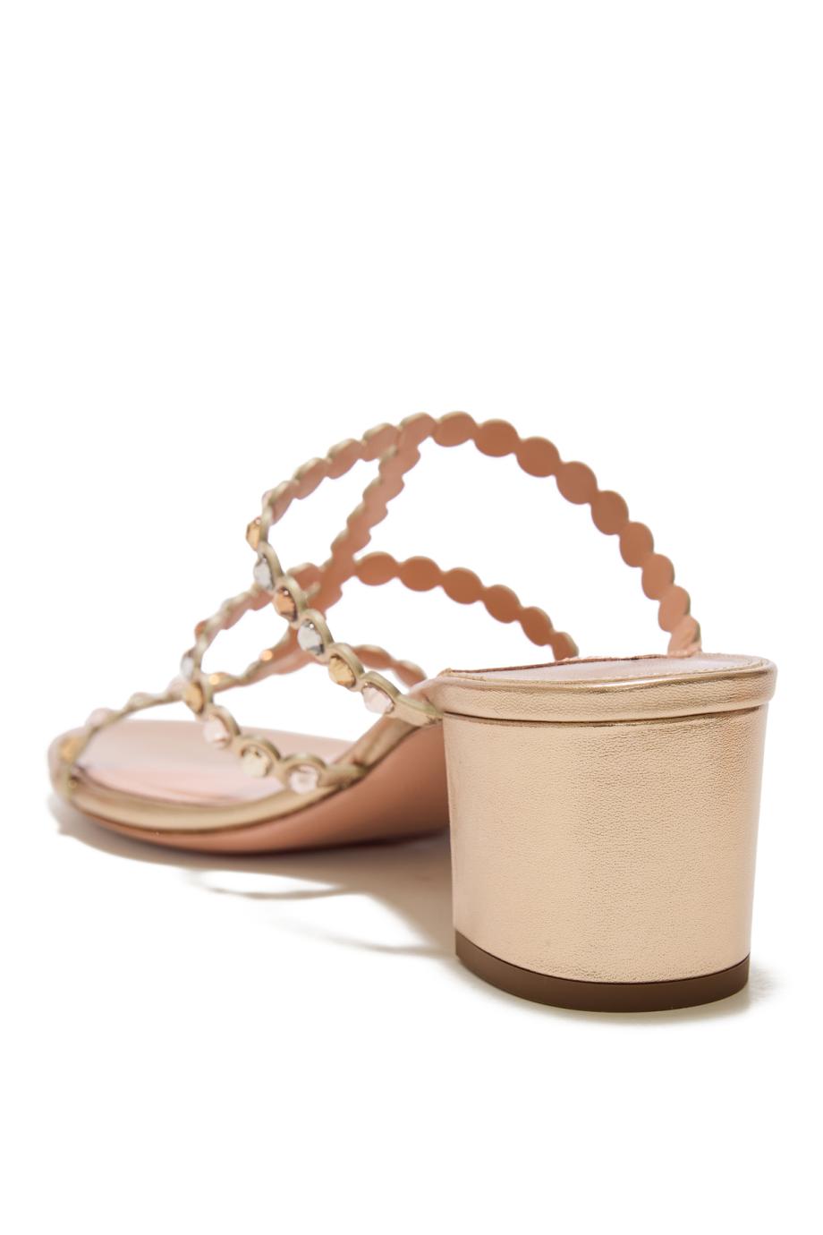 Tequila 50 embellished leather sandals in light copper
