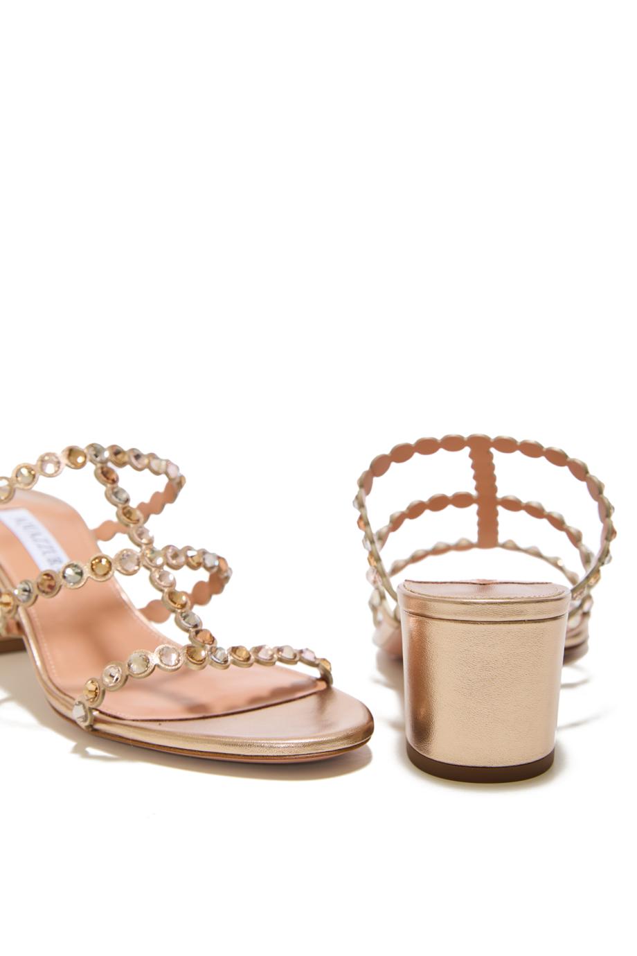 Tequila 50 embellished leather sandals in light copper