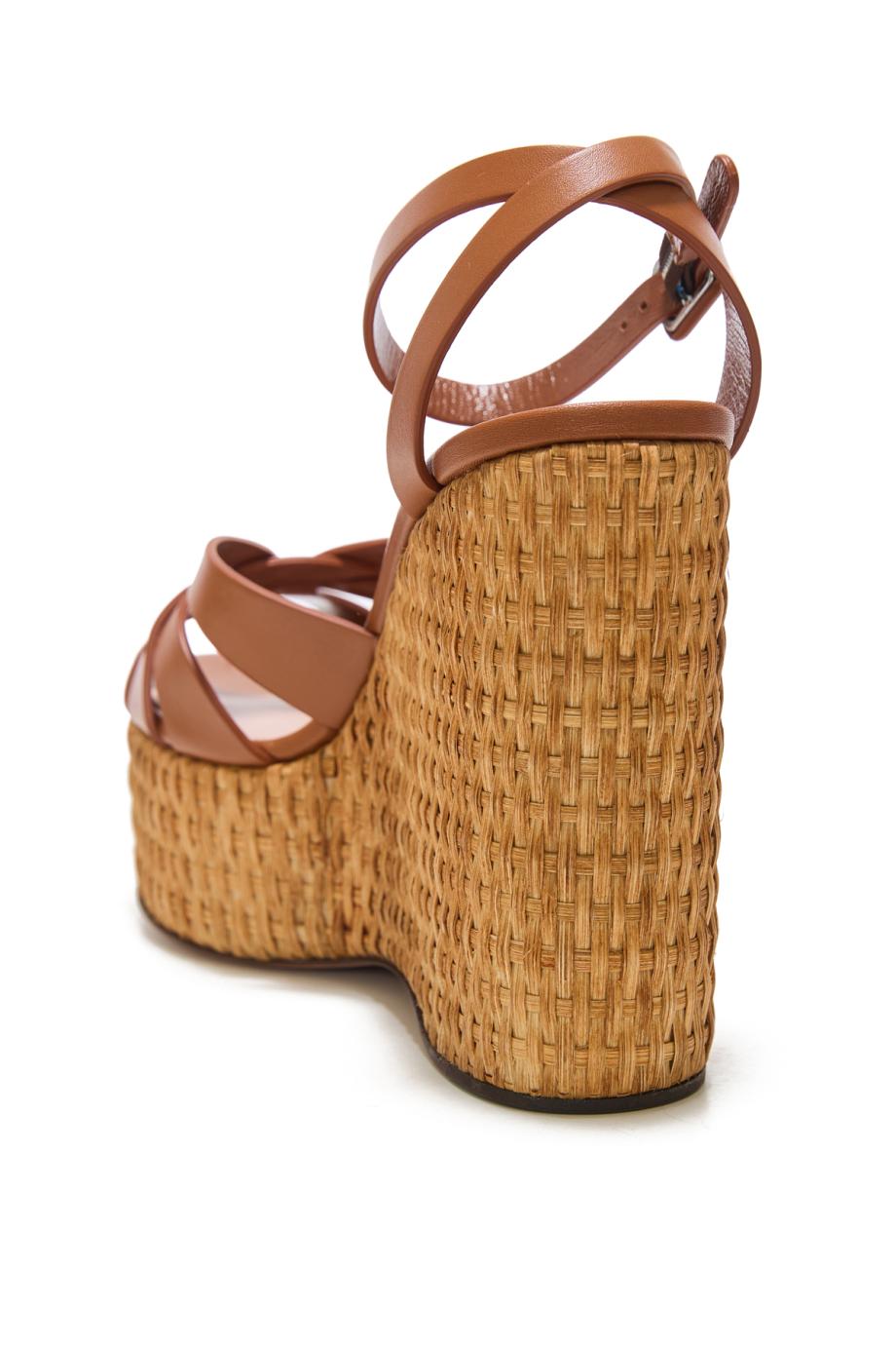 Copacabana 130 wedge sandals in tobacco