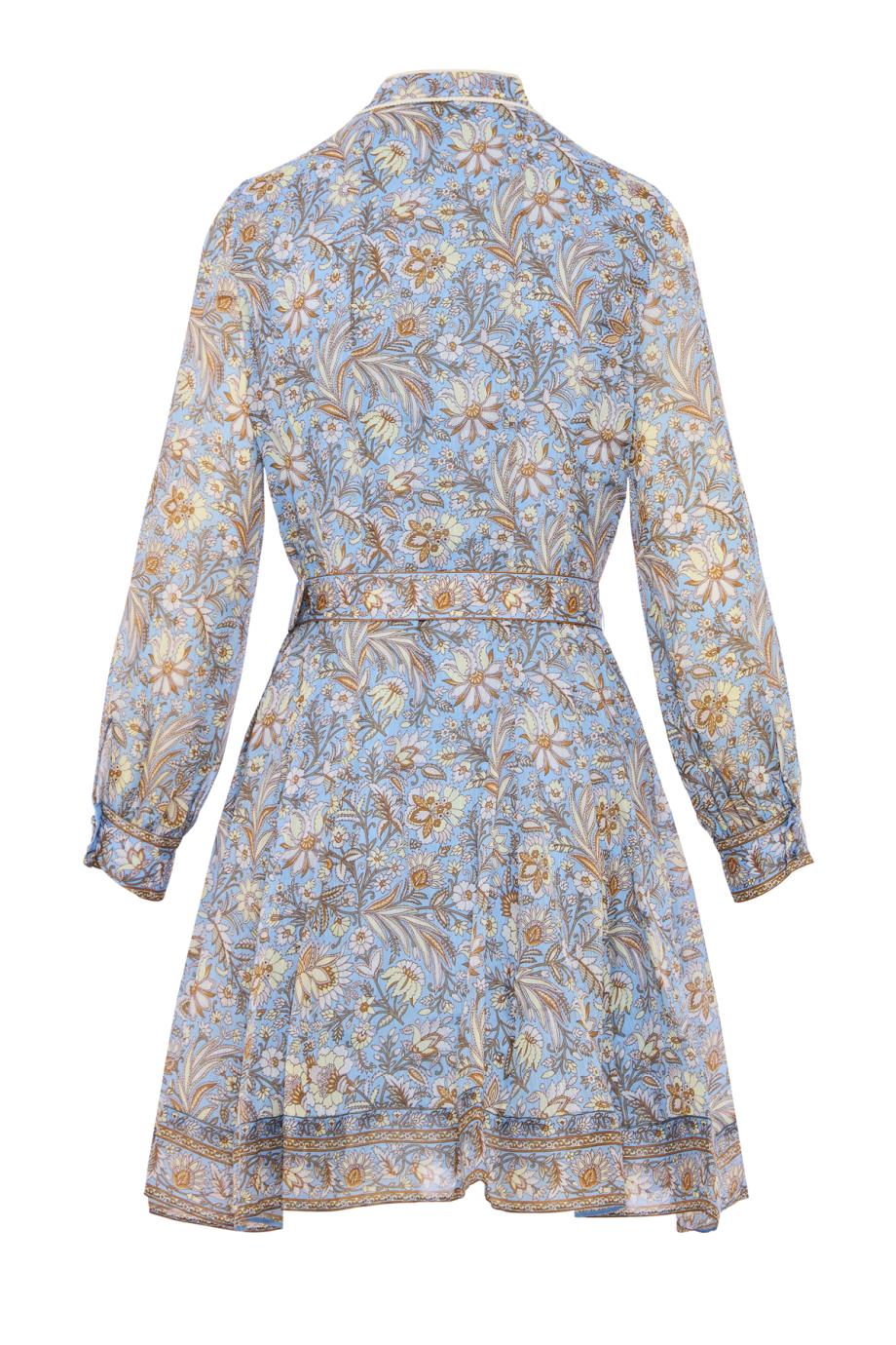 Kumar printed floral mini dress in blue