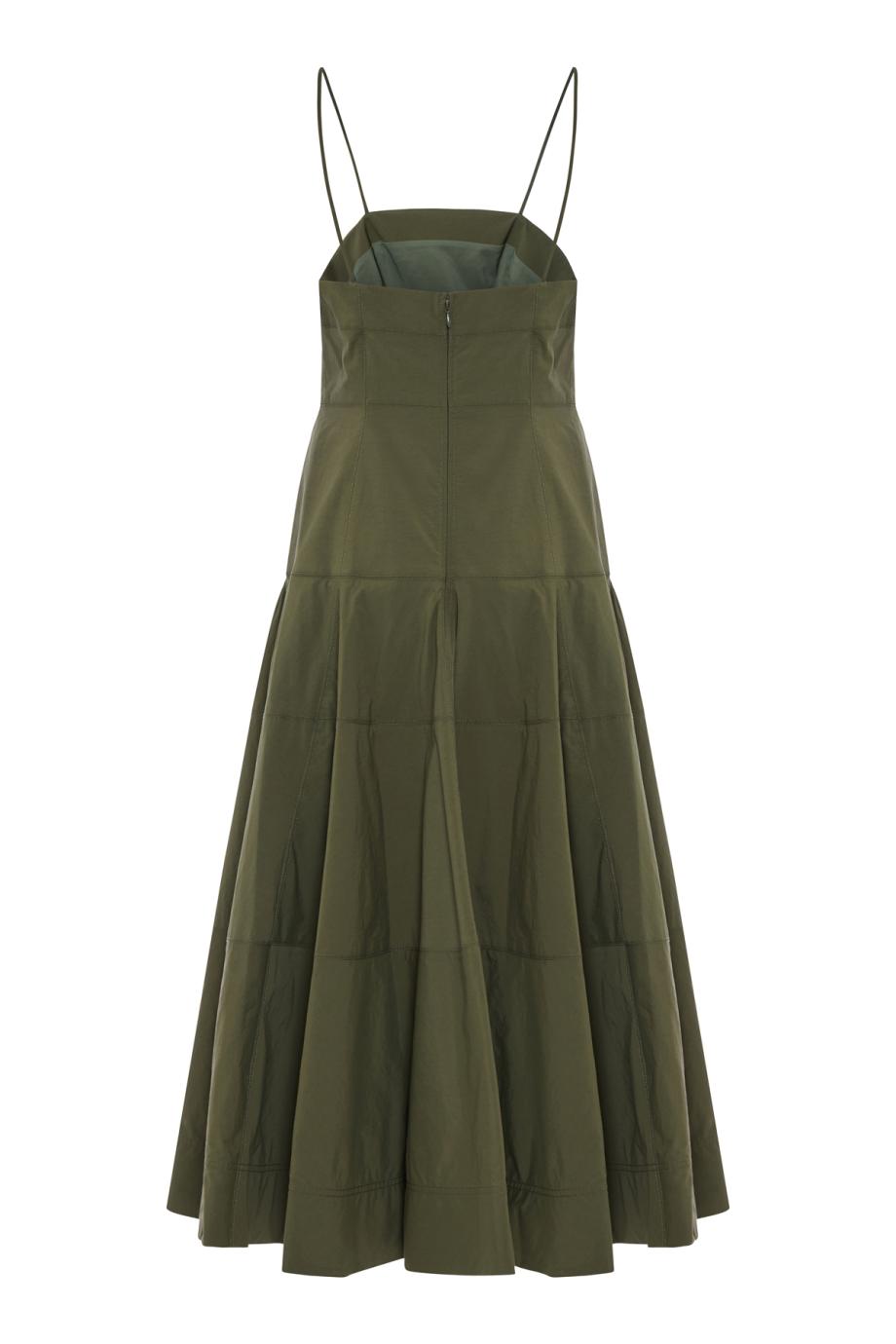 Ilona cotton-blend midi dress in army