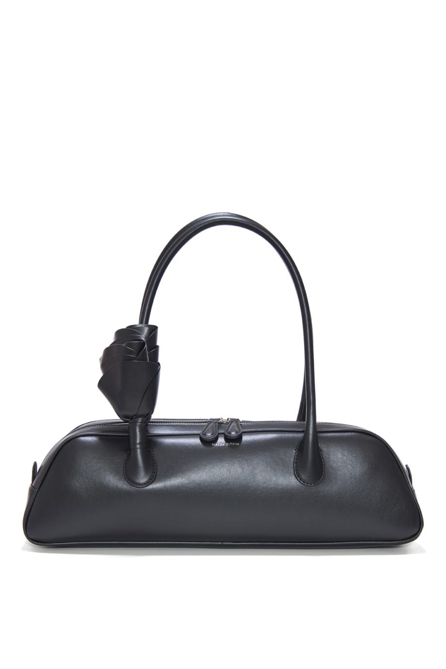 Brigitte trapeze leather bag in black