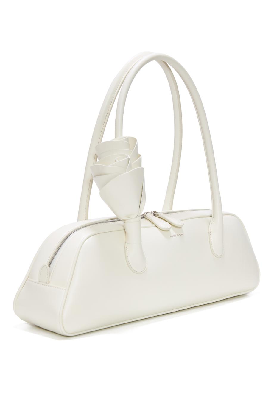Brigitte trapeze leather bag in cream
