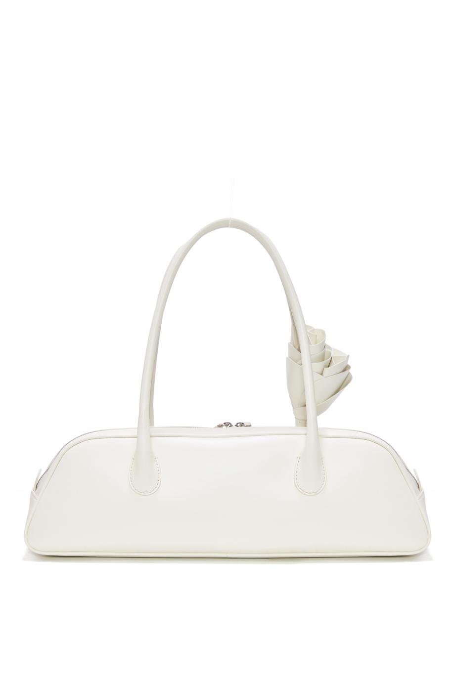 Brigitte trapeze leather bag in cream