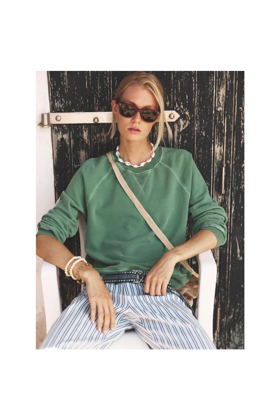 Marathon cotton sweatshirt in aloe
