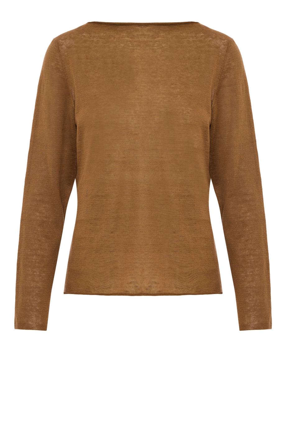 Linen, cashmere and silk sweater in bronze 