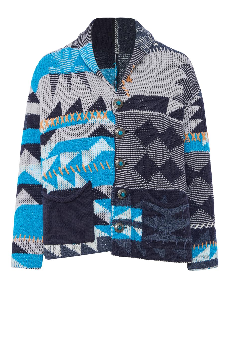 Hoppy Navajo Cotton Cardigan in sky