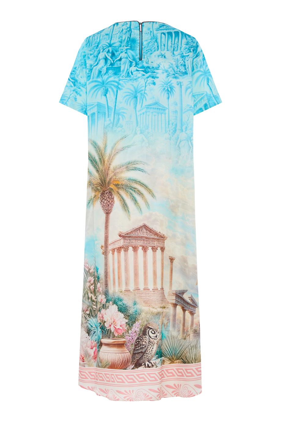 F.R.S. Special Edition - Criso printed silk-blend maxi dress in owl blue