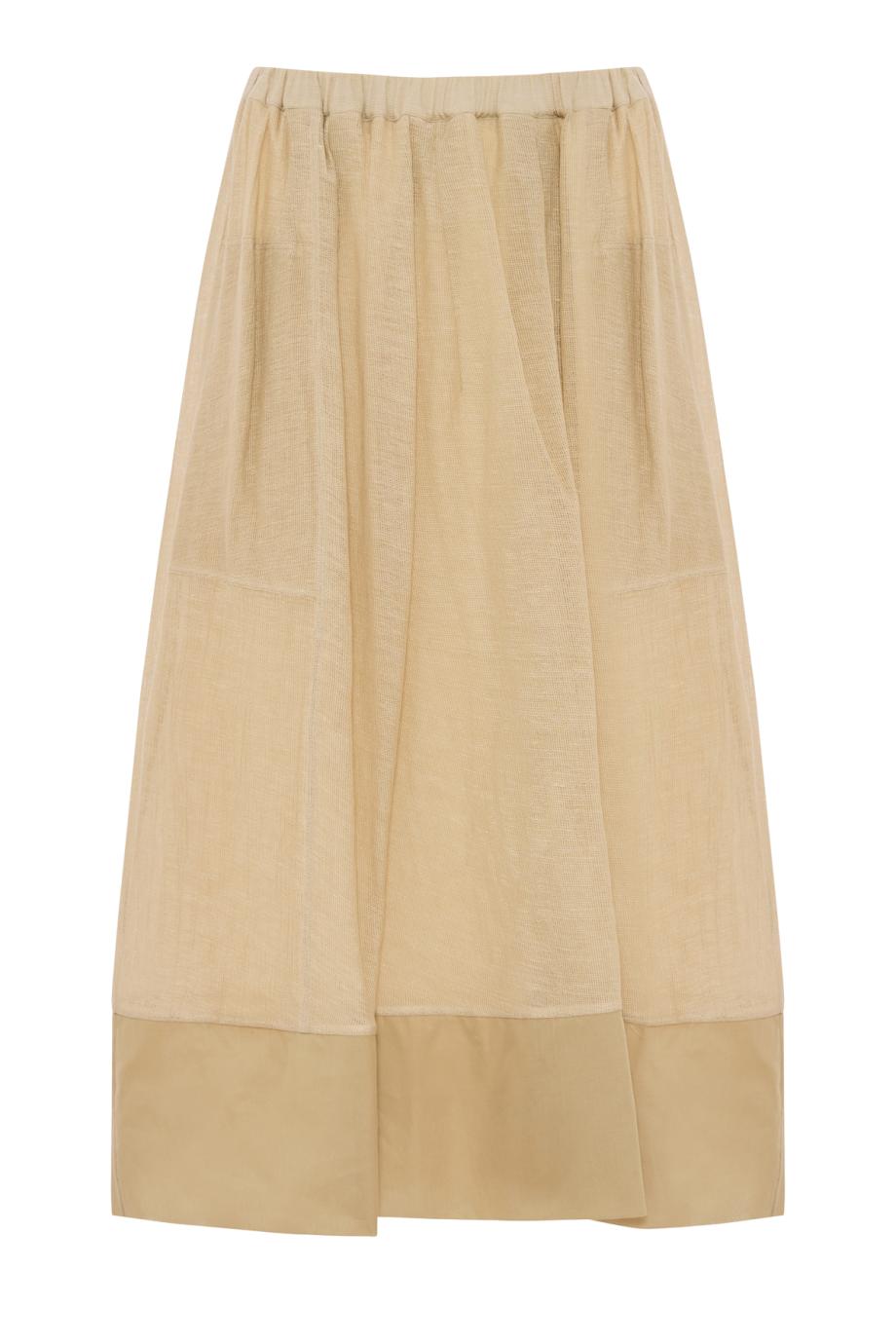 Linen and cotton-blend skirt in cord