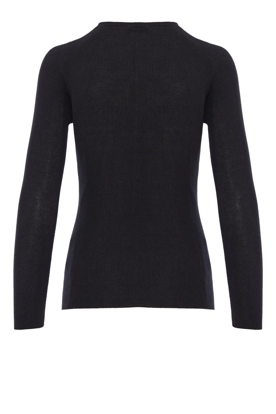Silk and cotton fine-knit sweater in black
