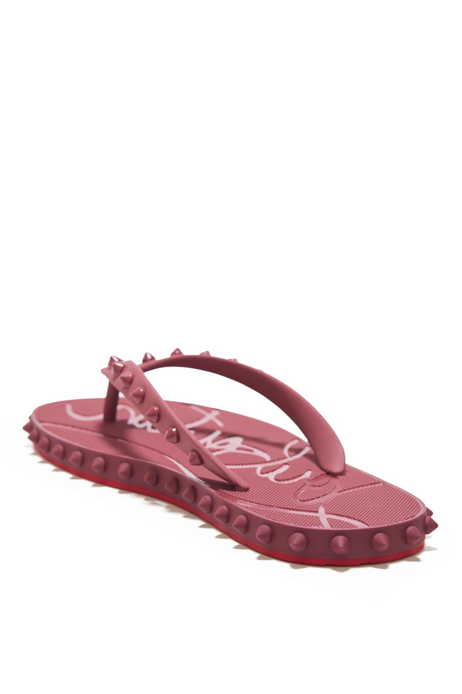 Super Loubi embellished rubber flip-flops in palacy