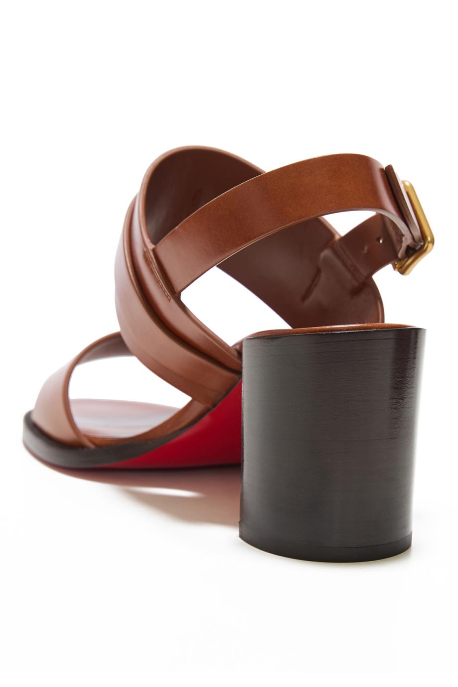 Her In Roma 70 leather sandals in Dark Carmine