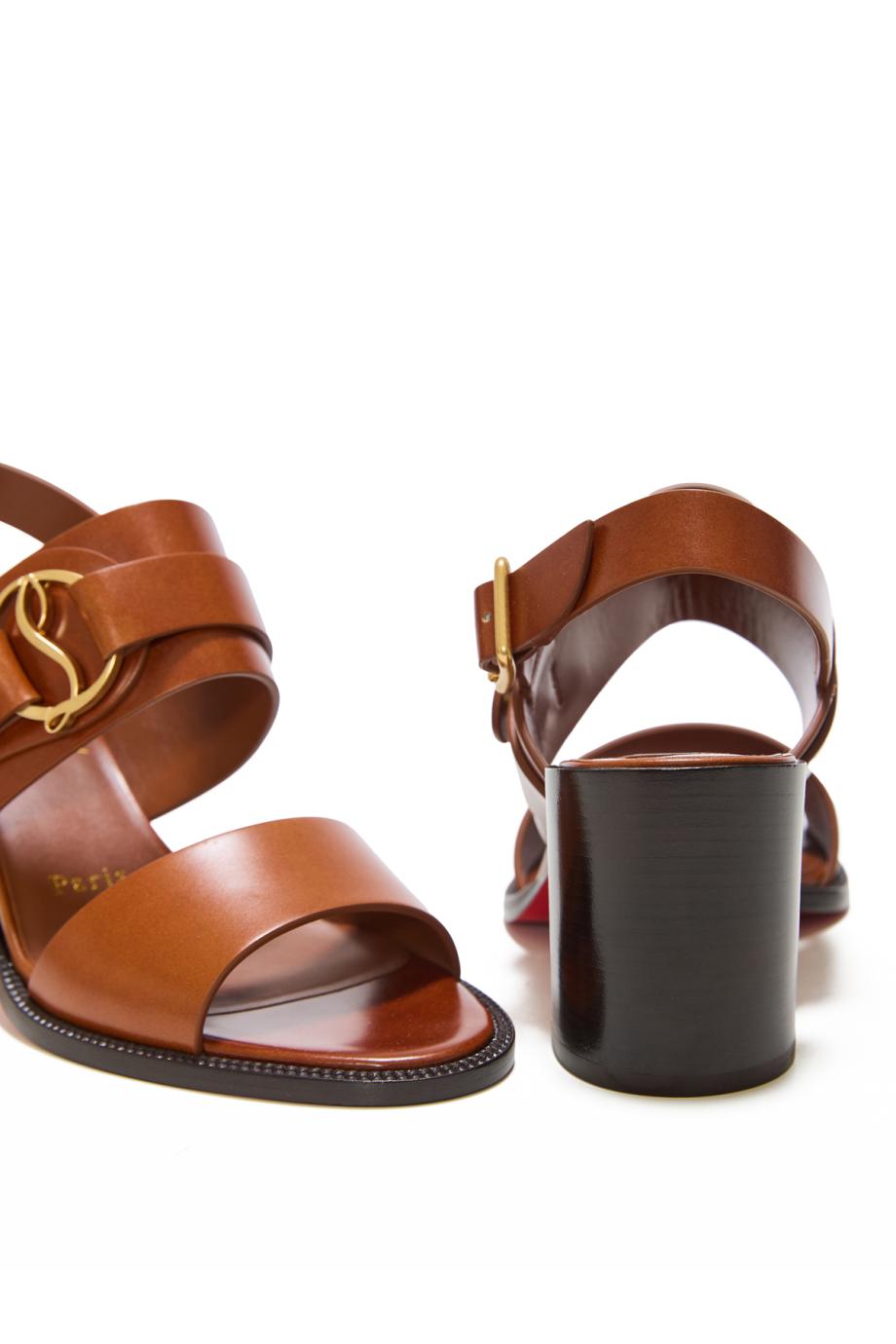 Her In Roma 70 leather sandals in Dark Carmine