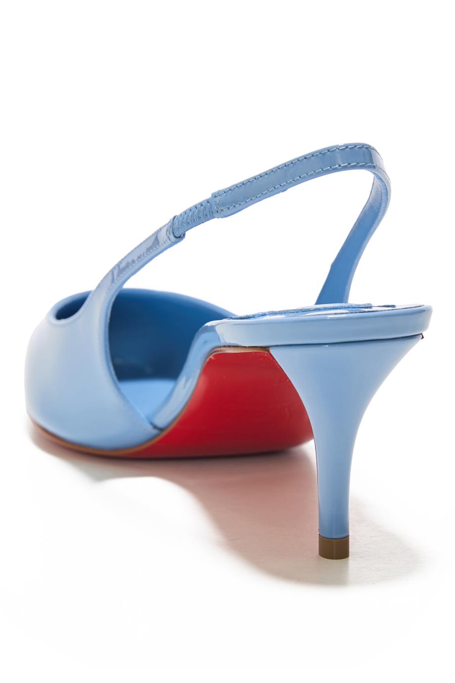 Miss Z 60 patent-leather slingback pumps in ceruleo