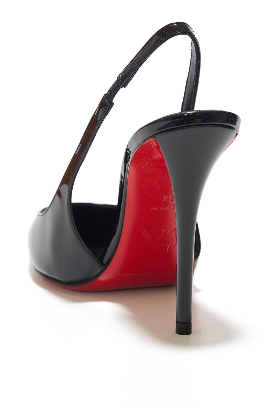 Miss Z 100 patent-leather slingback pumps in black