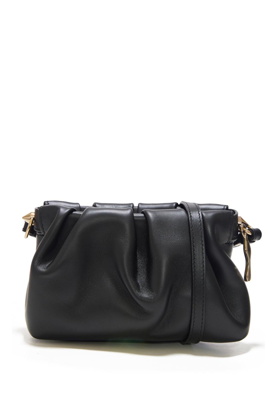Eva mini leather crossbody bag in black