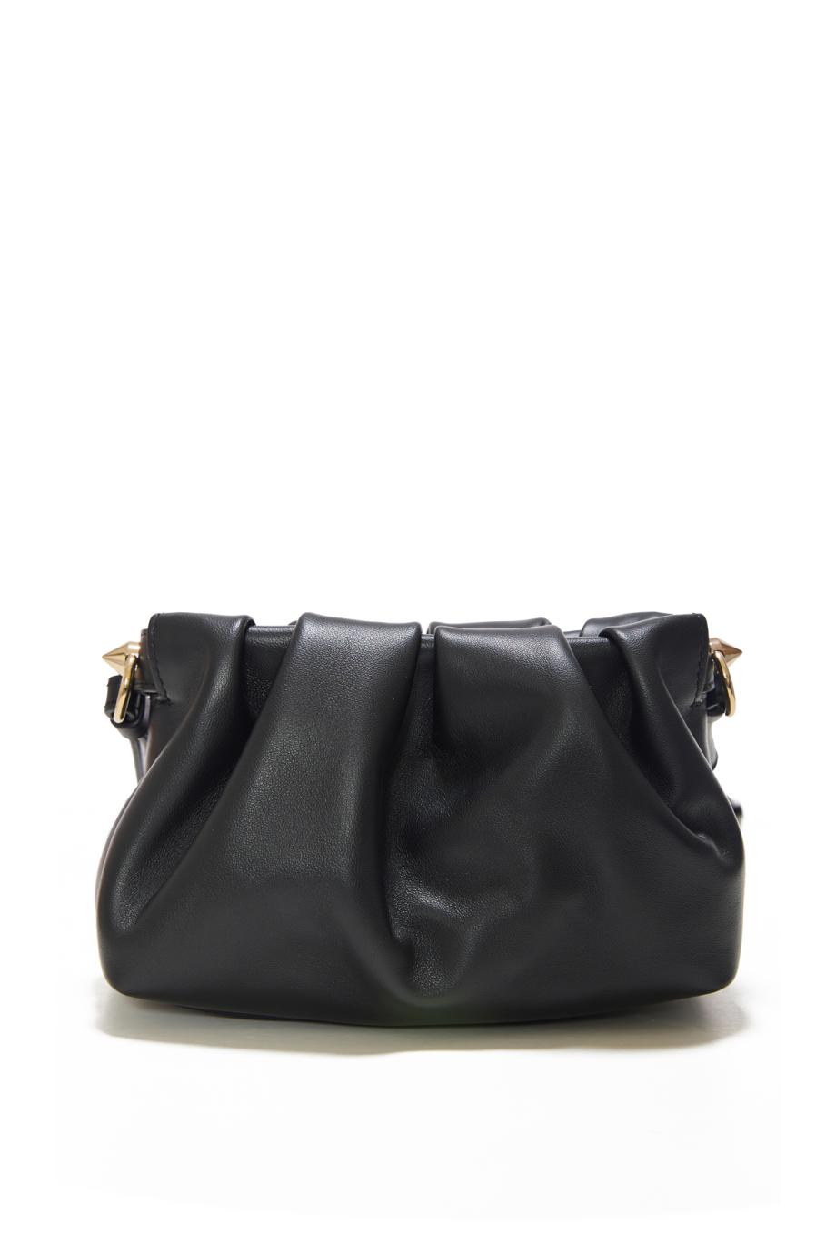 Eva mini leather crossbody bag in black