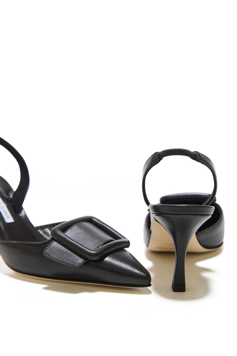 Maysli Gala leather 70 slingback pumps in black