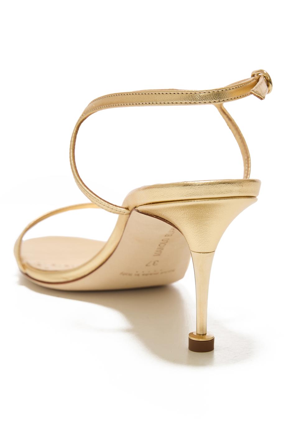 Giagalo 70 metallic-leather sandals in gold