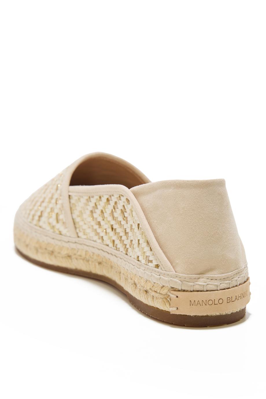 Espadra woven and suede espadrilles in cream