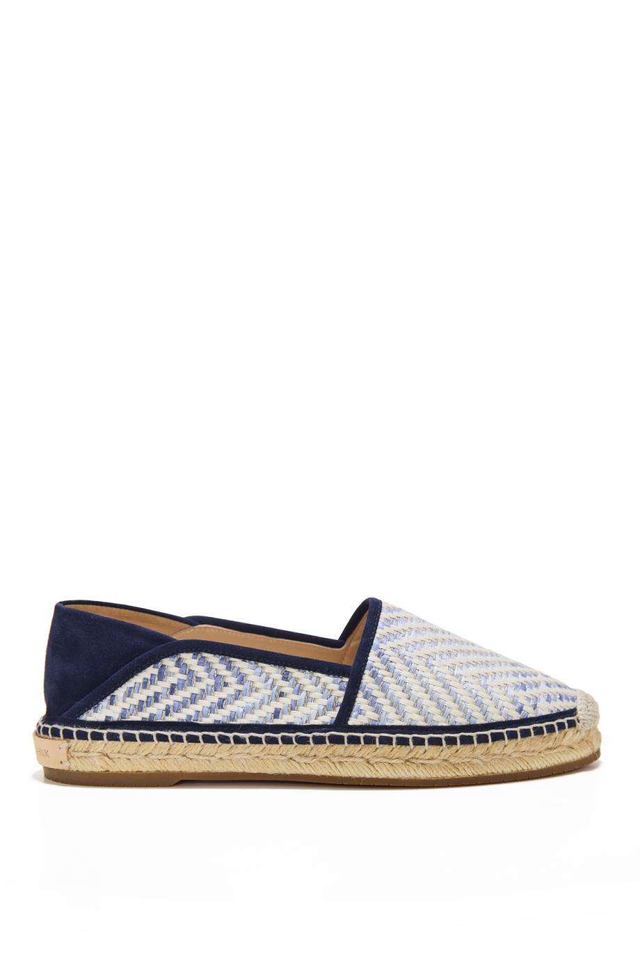 Espadra woven and suede espadrilles in navy