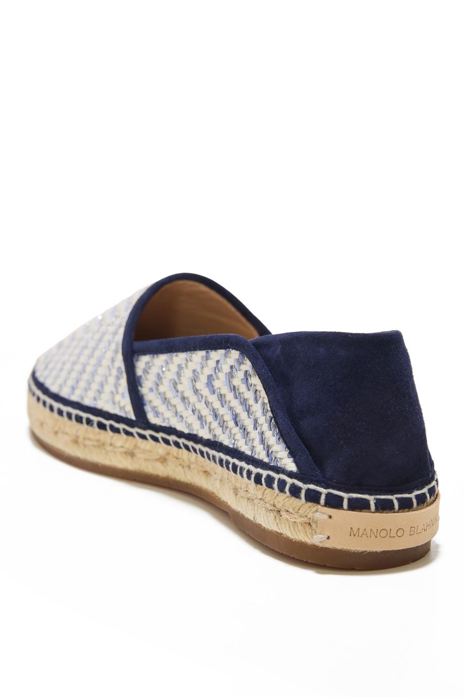Espadra woven and suede espadrilles in navy