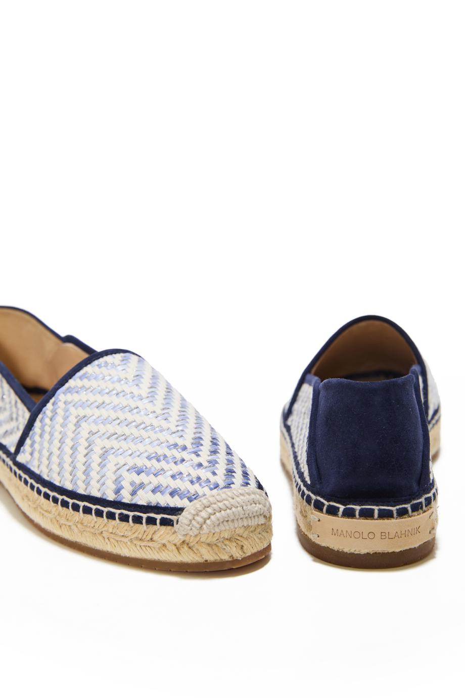 Espadra woven and suede espadrilles in navy