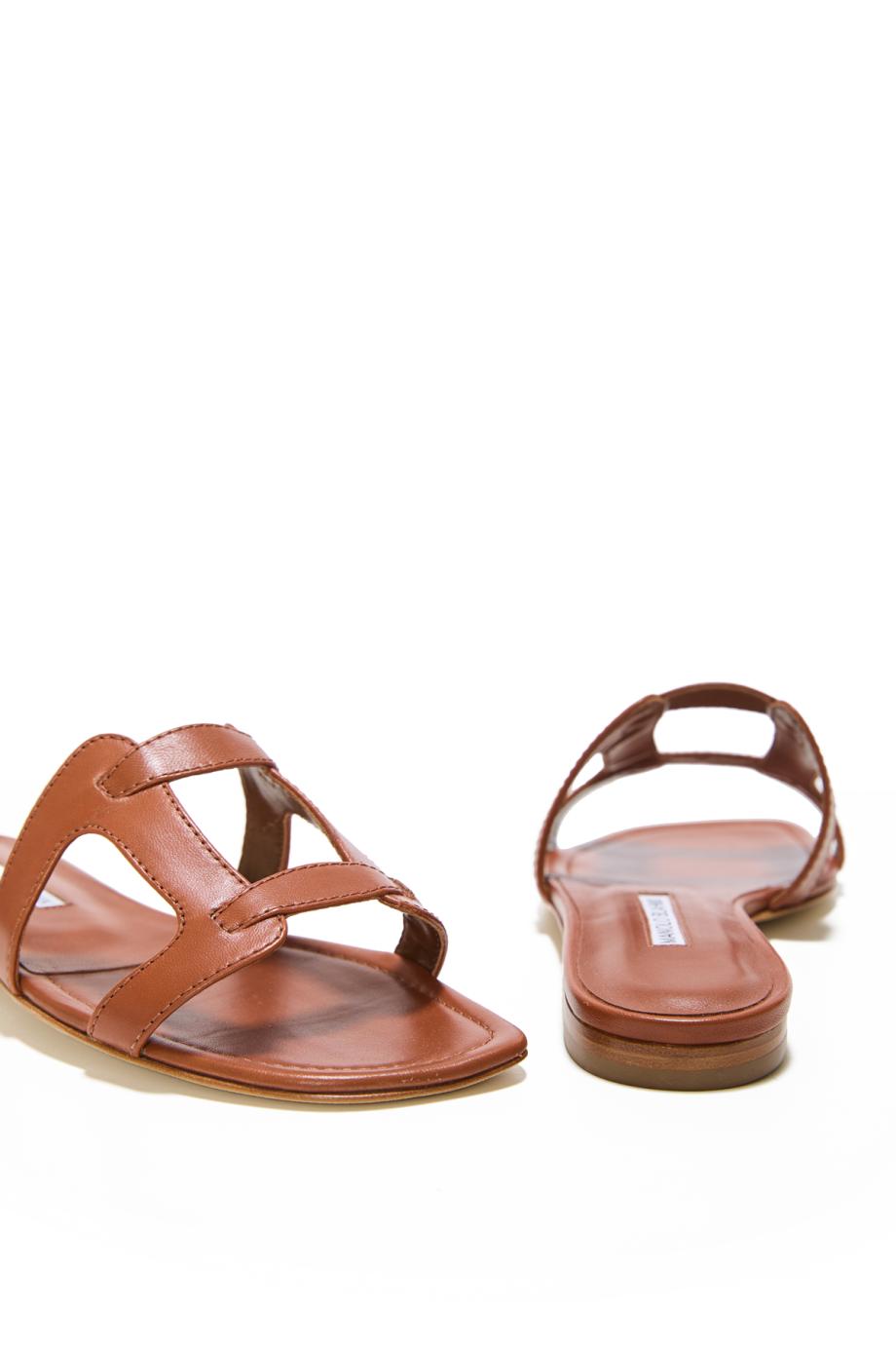 Monoblocco 10 leather slides in griege