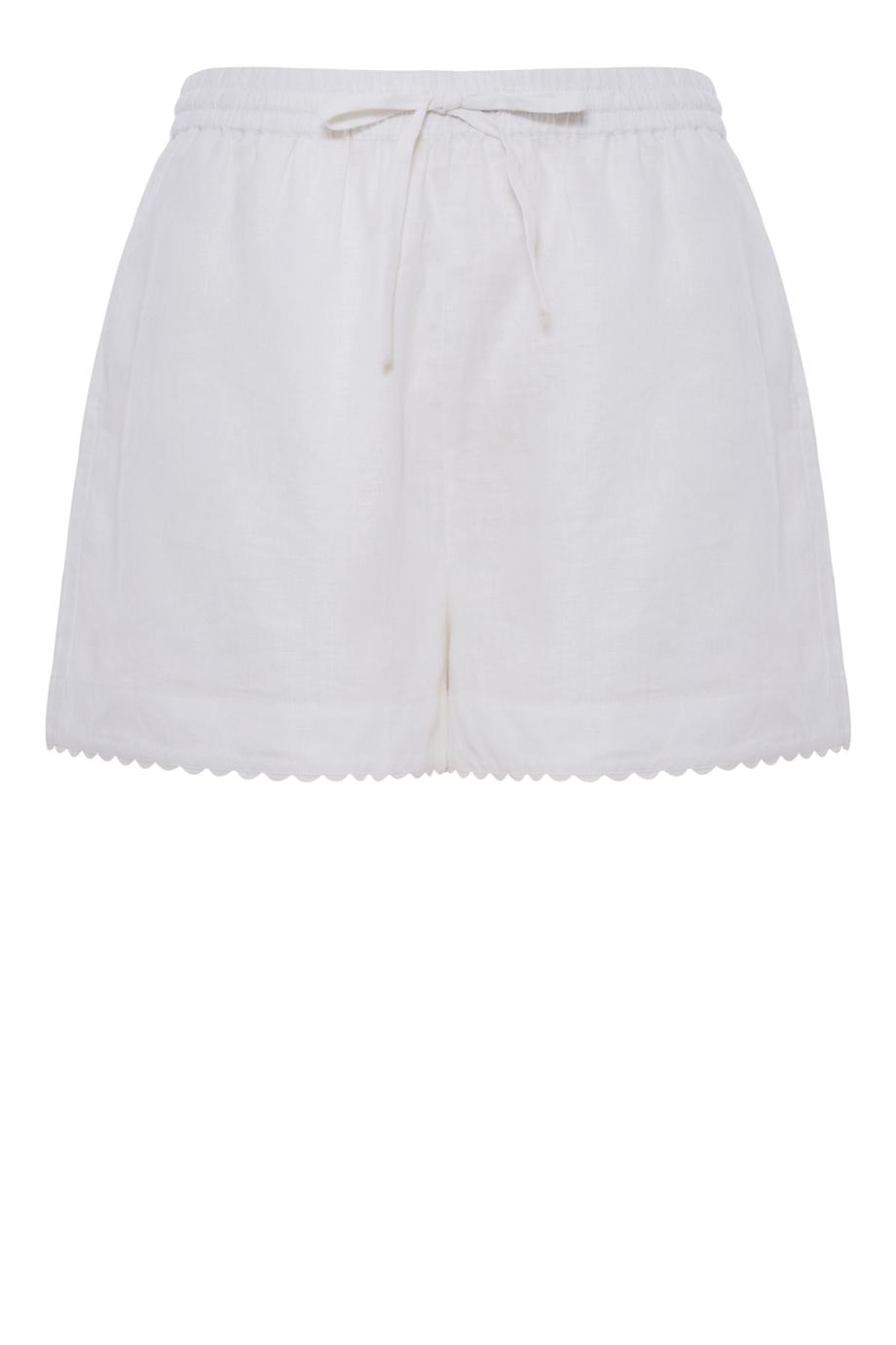 Rika embroidered linen shorts in ivory