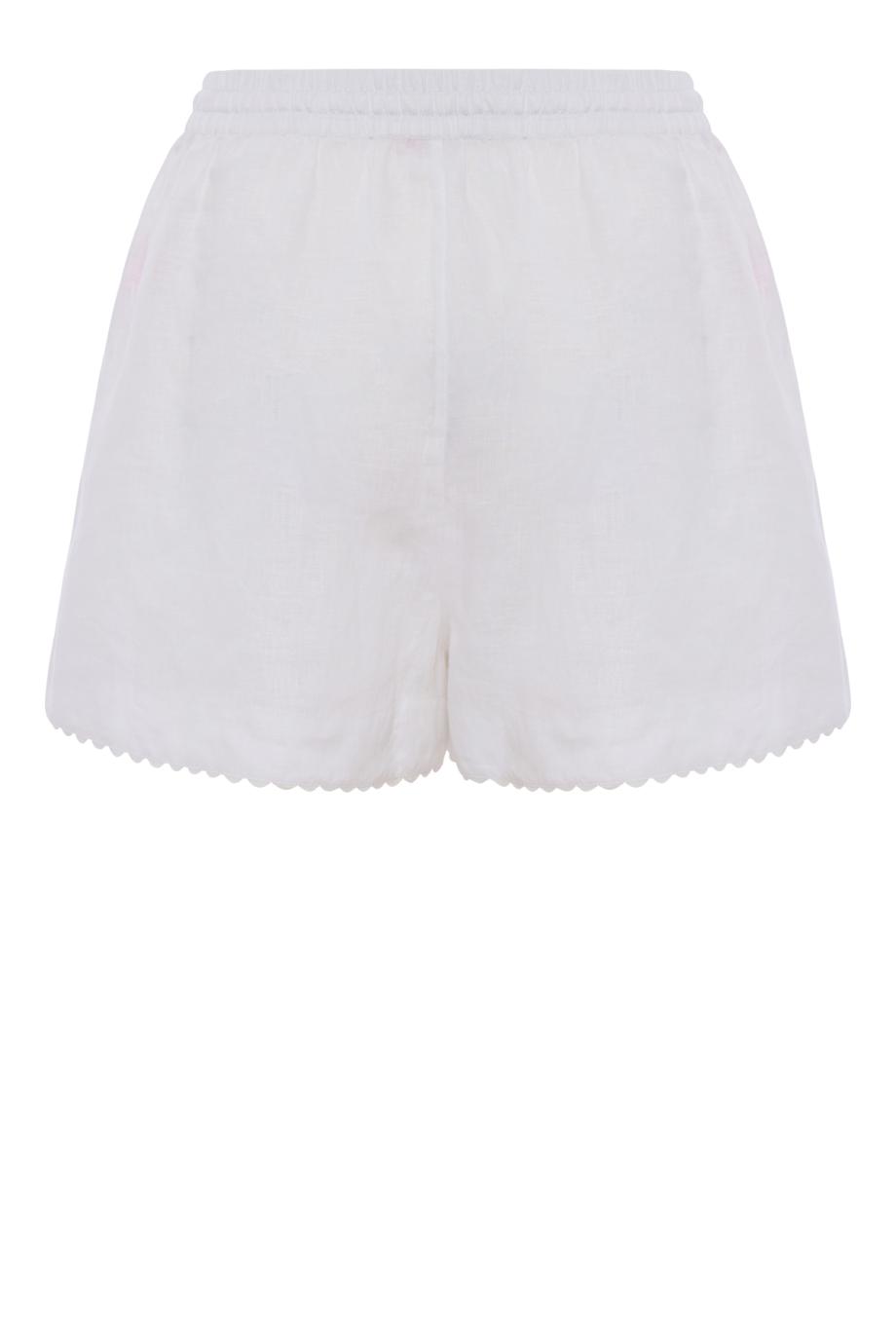 Rika embroidered linen shorts in ivory