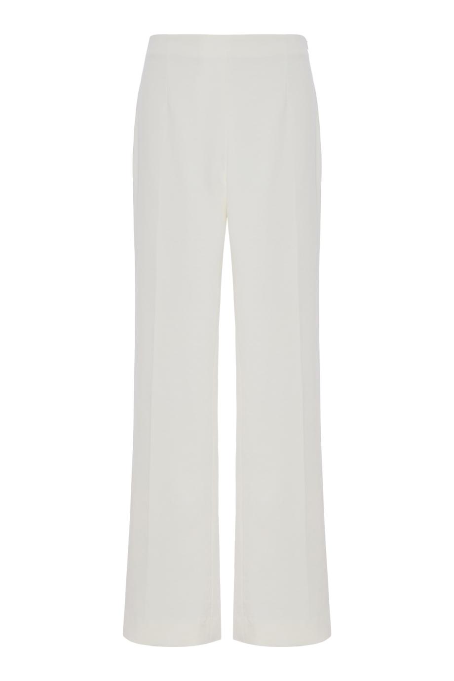 Empire crepe pants in white 