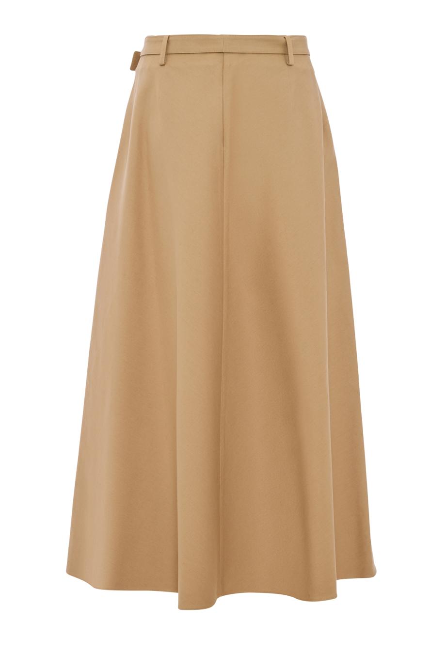 Ezia cotton-poplin midi skirt in beige 