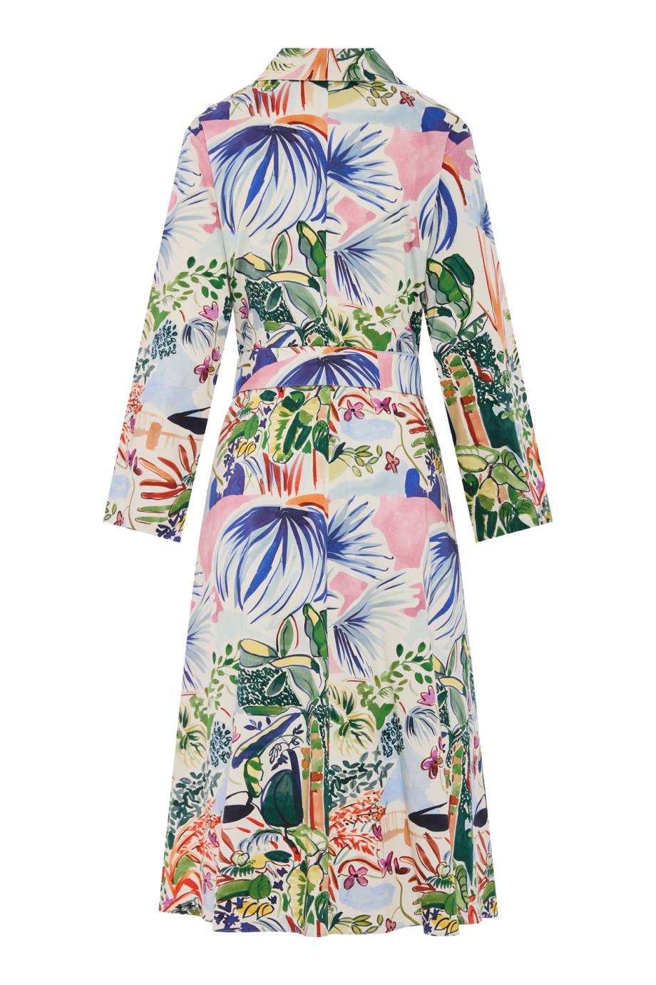 Enes printed cotton-blend midi dress in off-white 
