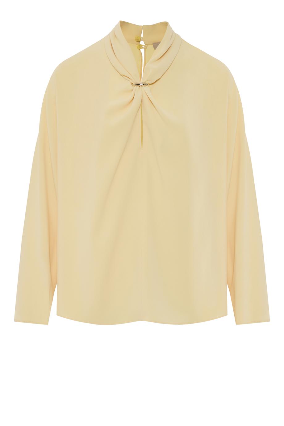 Edward crepe top in pale yellow 