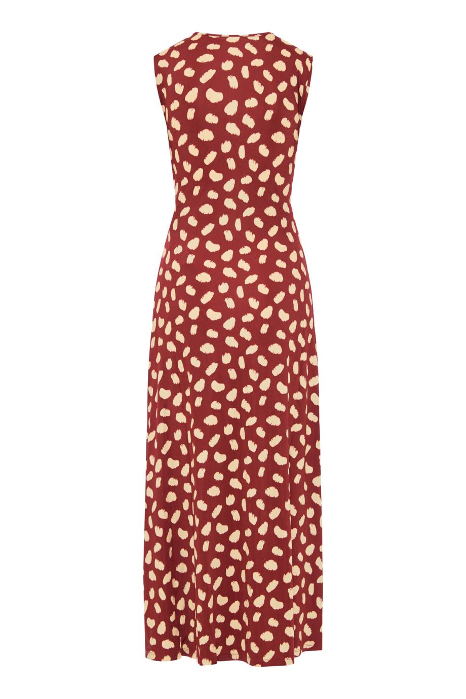 Horizonte Mistico cutout printed midi dress in cherry