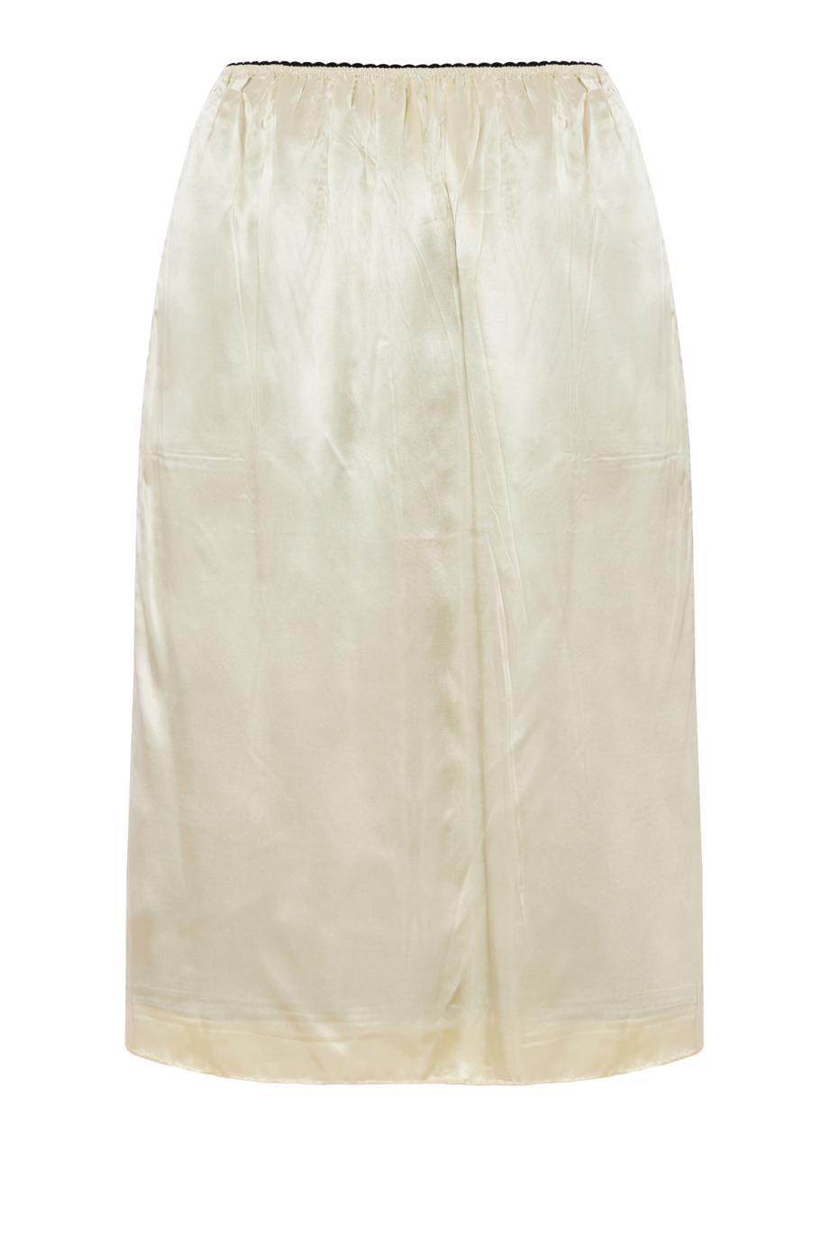 Silk-blend midi skirt in black