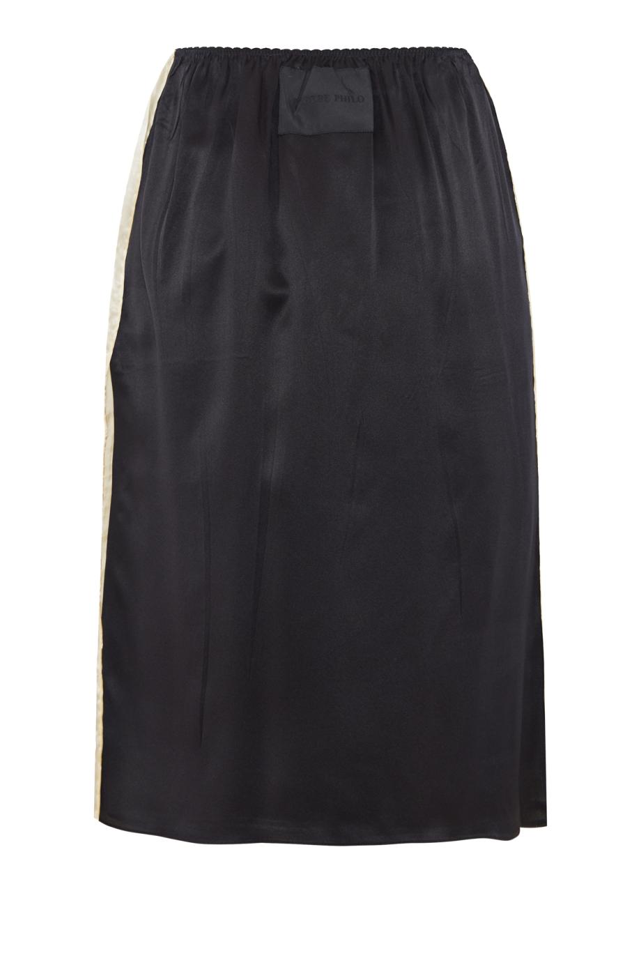 Silk-blend midi skirt in black