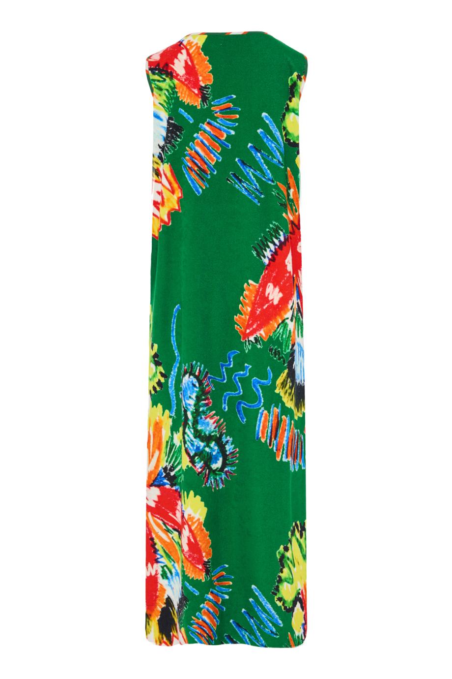 Deniz printed cotton midi dress in peponi green 