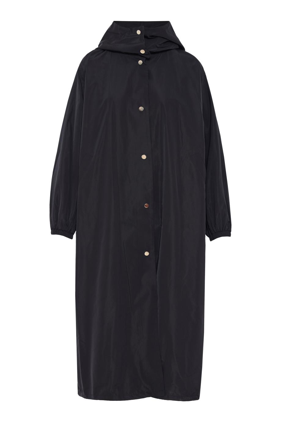 Parachute silk-blend coat in black