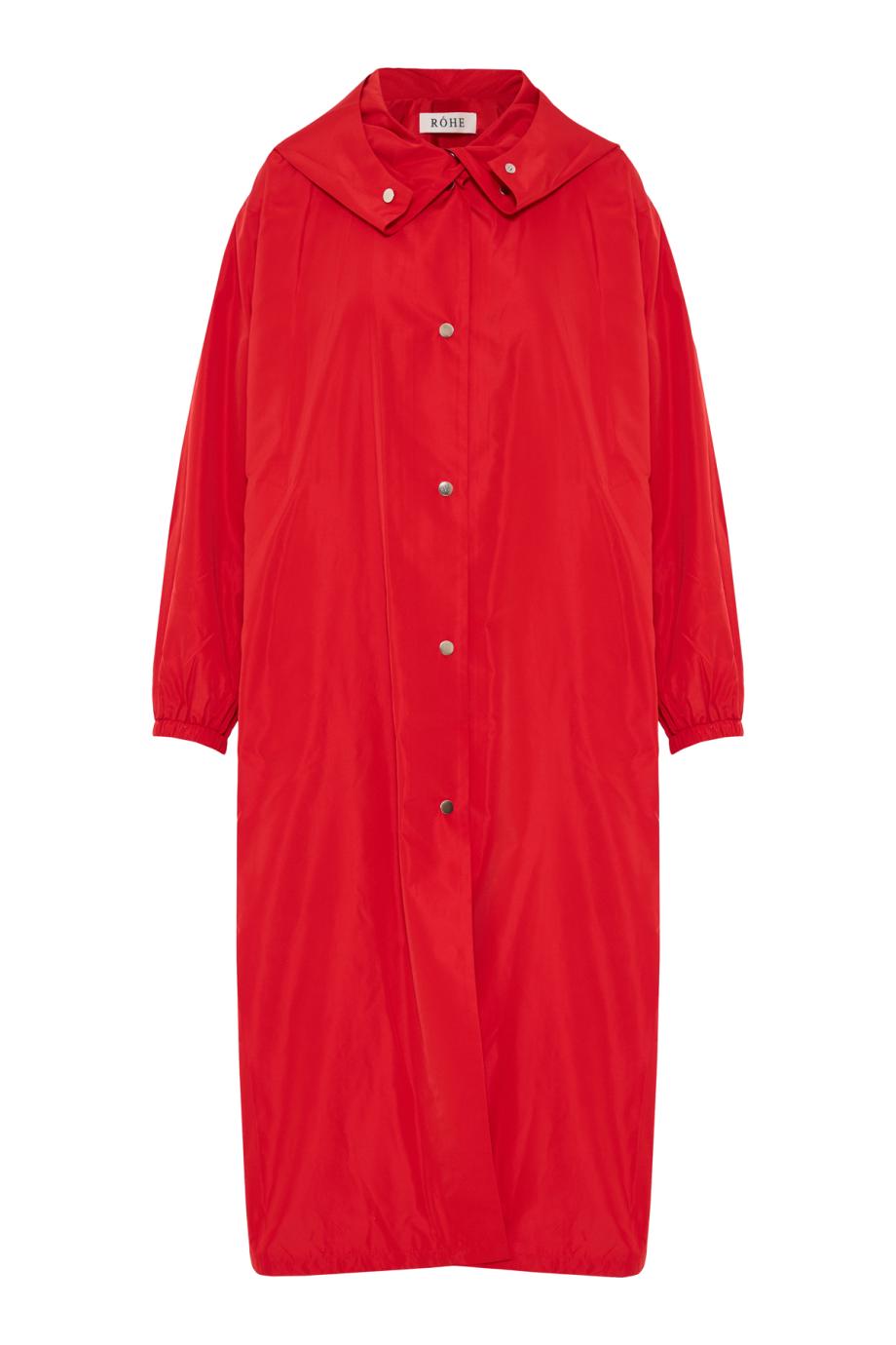 Parachute silk-blend coat in red