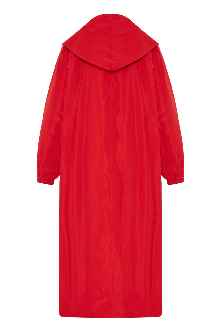 Parachute silk-blend coat in red