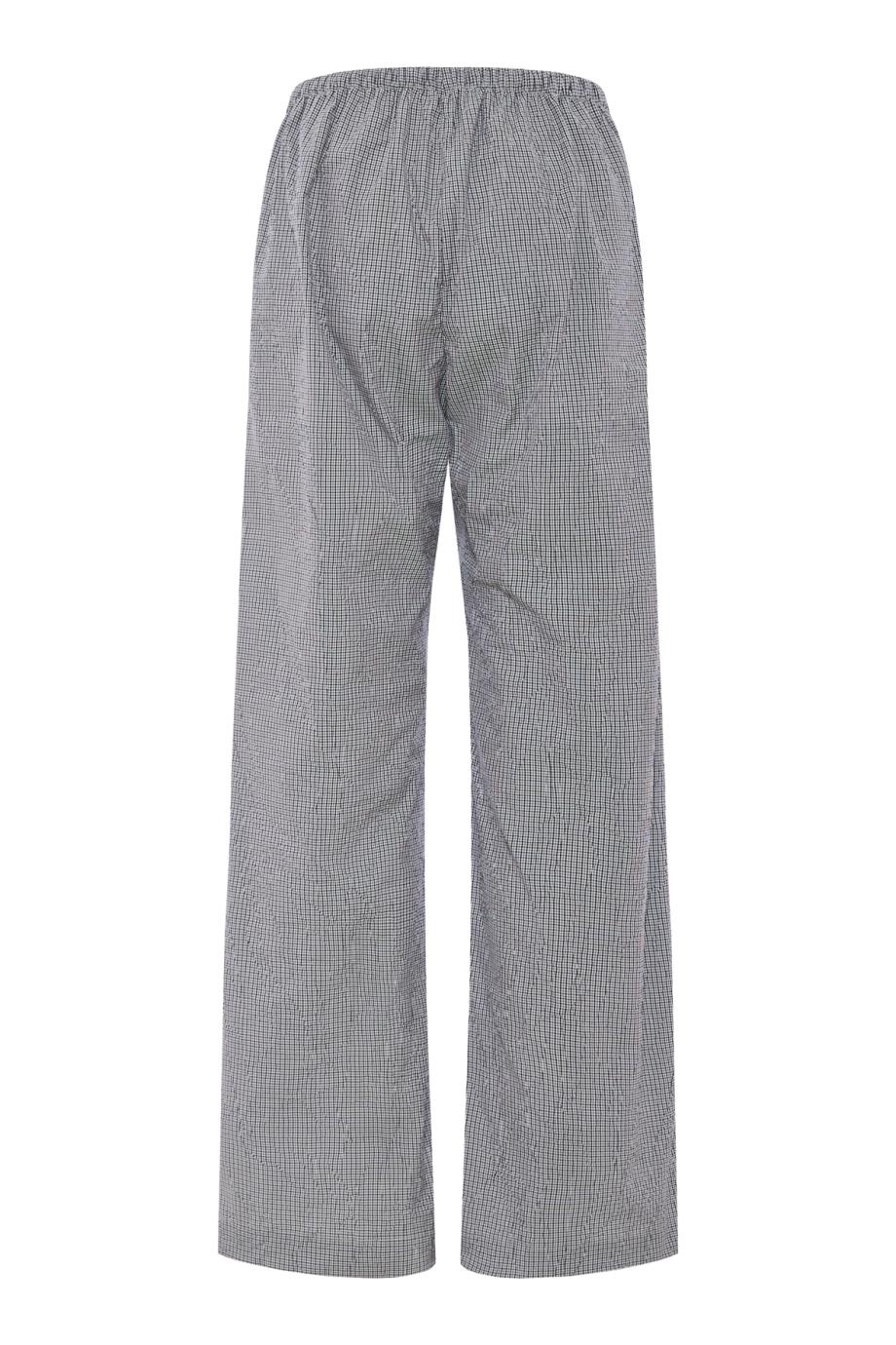 Checked cotton-blend pants in gray