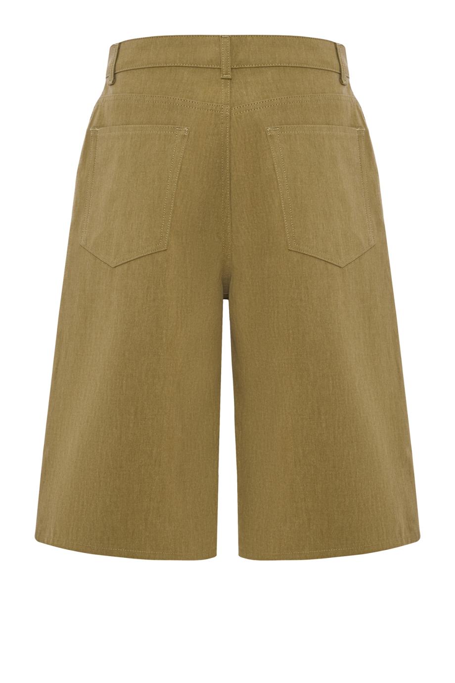 Baggy fit Cotton denim shorts in sage