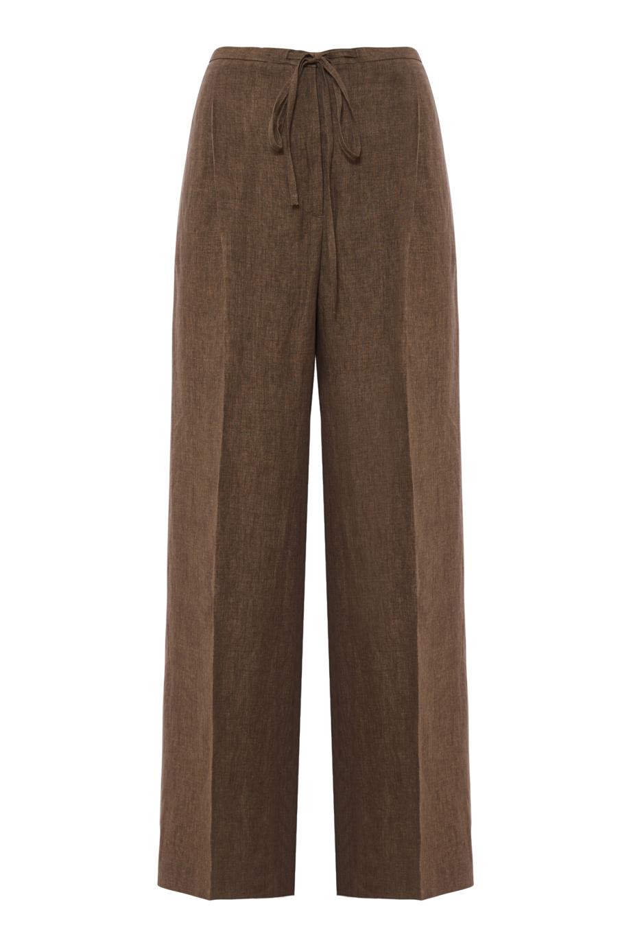 Relaxed drawstring trousers in brown melange