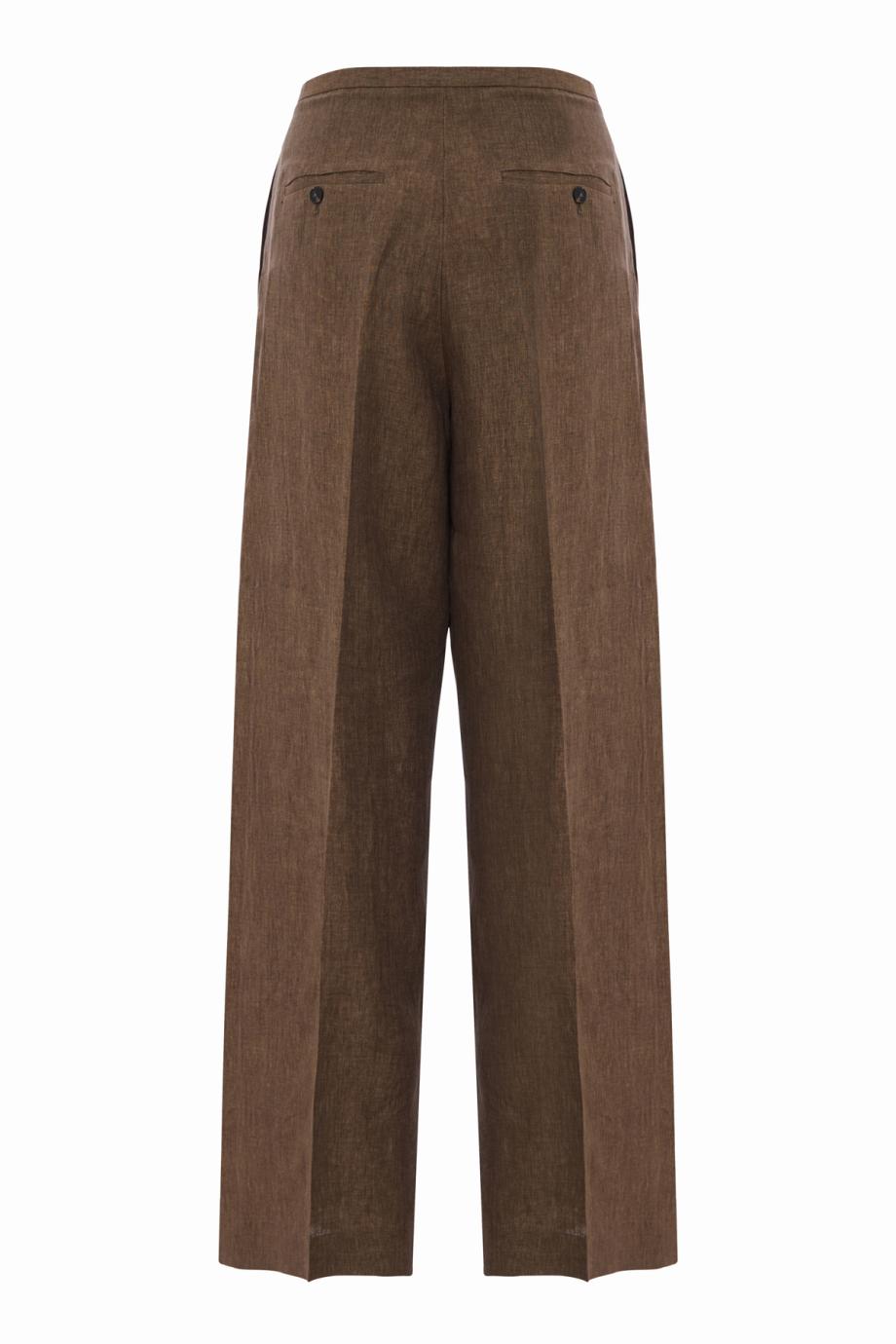 Relaxed drawstring trousers in brown melange