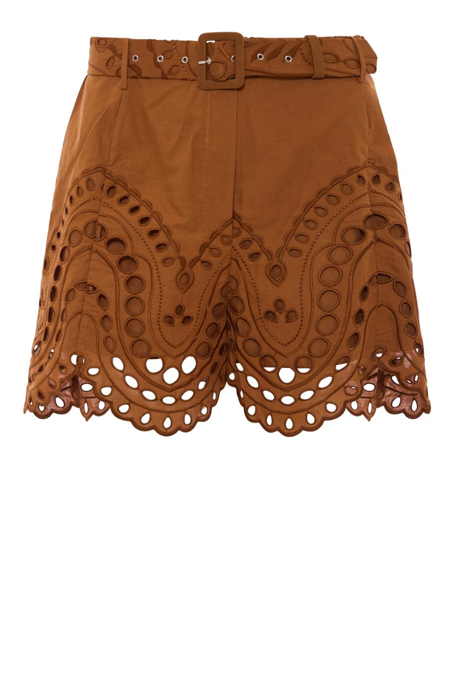 Dune broderie cotton shorts in marron