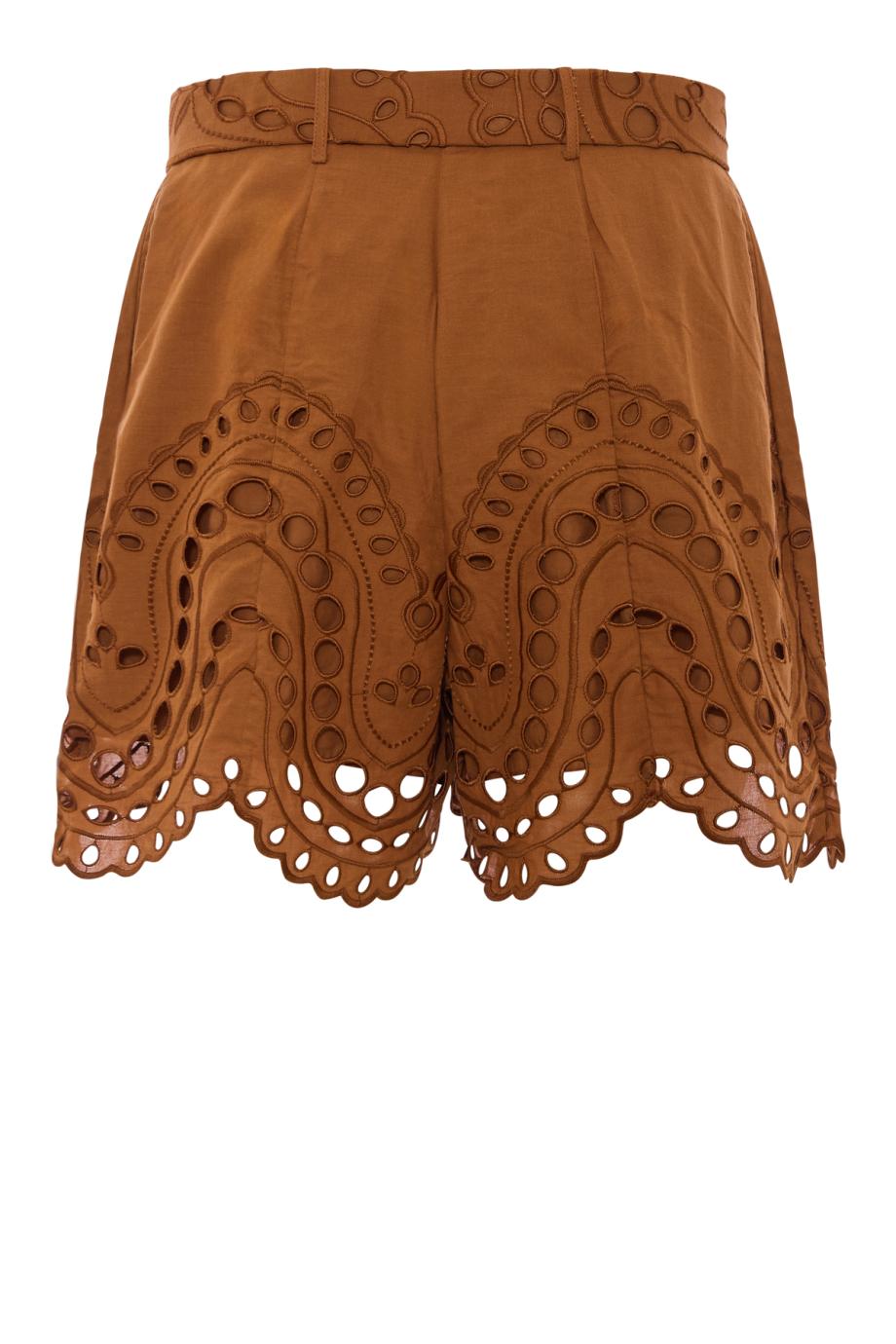 Dune broderie cotton shorts in marron