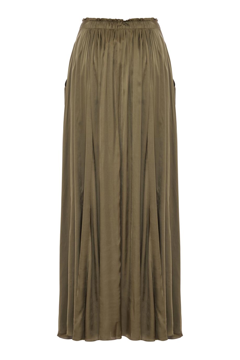 Frida satin maxi skirt in military