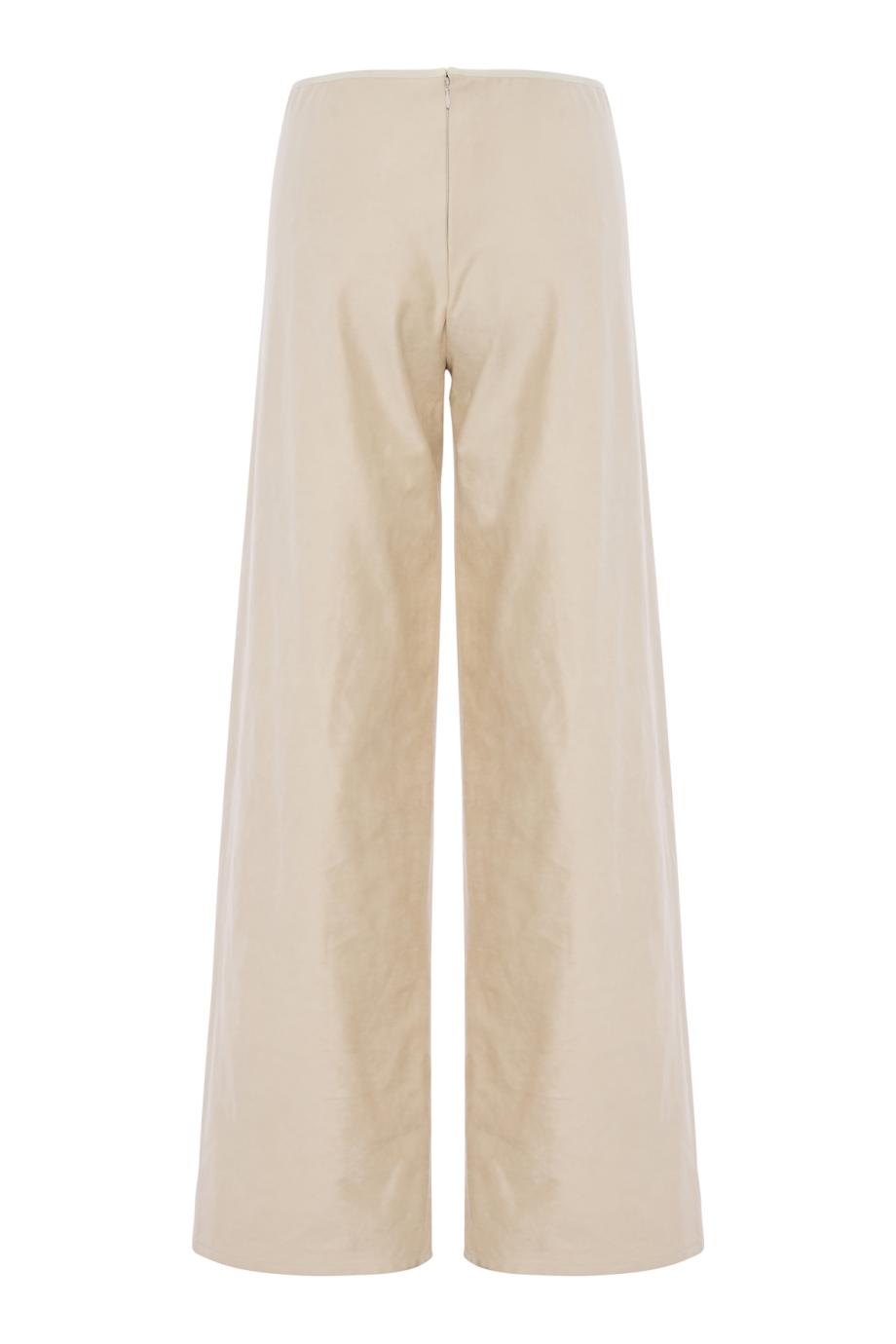 Satin wide leg pants in beige