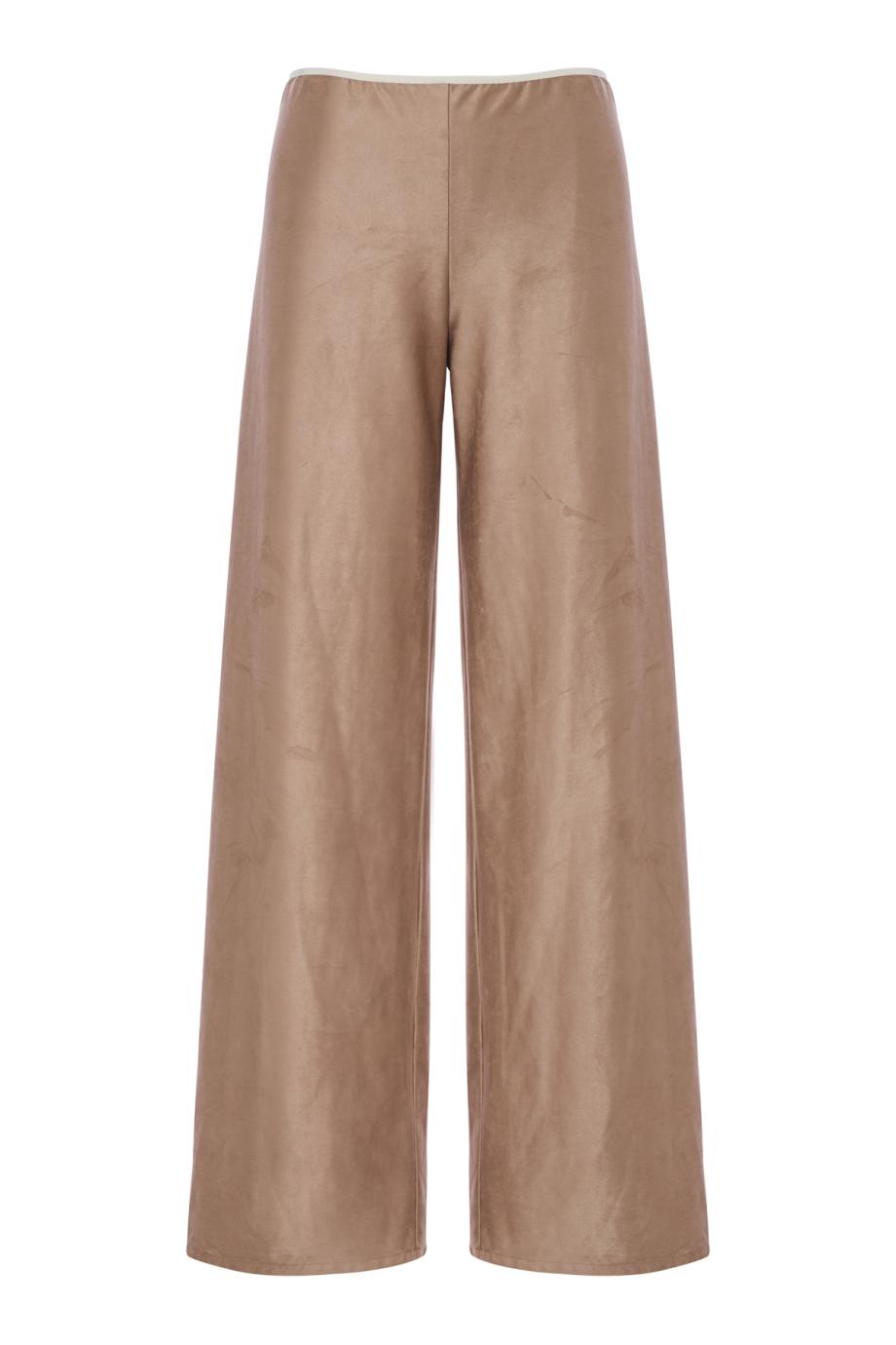 Satin wide leg pants in taupe